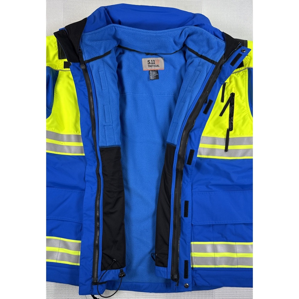 5.11 Tactical Hi-Vis Responder Parka Jacket Men's 3XL Royal Blue Hooded NWT - Picture 9 of 10